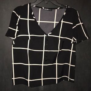 Black and White Blouse